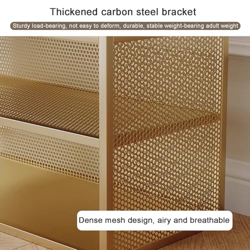 Banc de rangement à chaussures luxe en cuir PU et structure robuste en métal