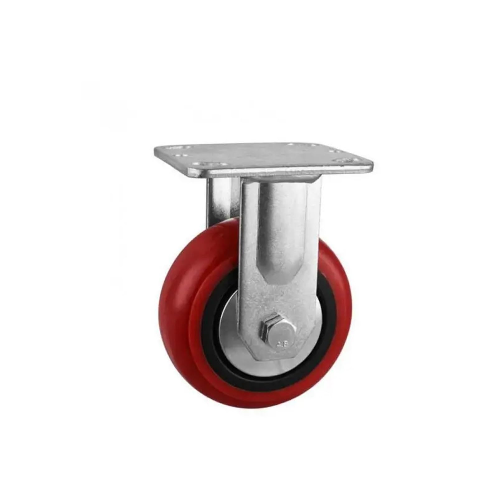 1 rueda direccional roja resistente de 5 pulgadas con un diámetro de 125 y ruedas fijas para patas de carrito de logística con una capacidad máxima de carga de 250 kg