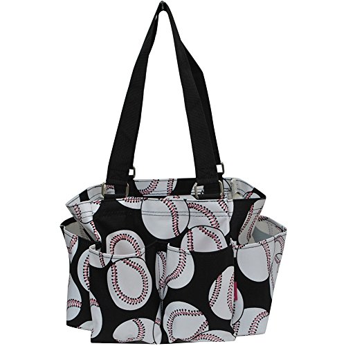 Baseball Print NGIL Small Zippered Caddy Organizer Tote Bag2