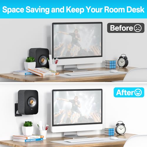 Support mural robuste pour KEF LSX II en acier noir durable