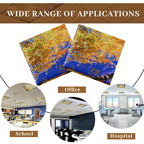 Image of Hortsun 4 Pack 4 x 2 Feet Fluorescent Light Covers, Magnetic Light Filters for Classroom Ceiling, Decorative Lights Shade for Office Home Hospital(Tree)