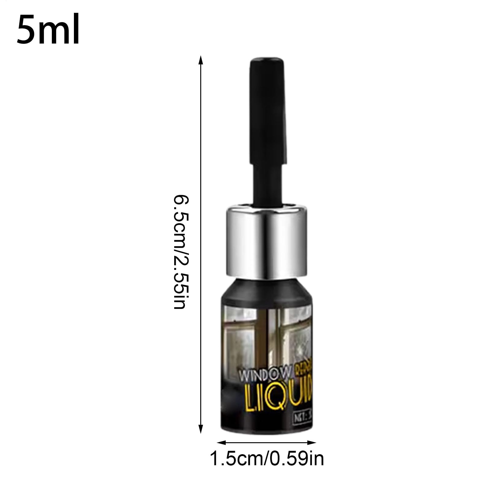 Glass Repair Liquid, 5ml Quick Dry Invisible Bonder, Transparent Adhesive Glass Crack Repair Solution for Car Mirrors Jewelry Crafts Furniture Phone DIY Home Auto Fix