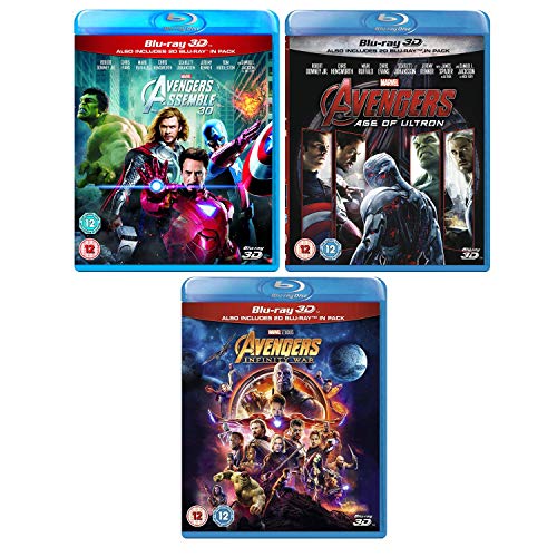 Avengers Complete Collection - (Assemble - Age Of Ultron - Infinity War) - Marvel Complete Avengers (3D + 2D) - 3 Movie Bundling Blu-ray