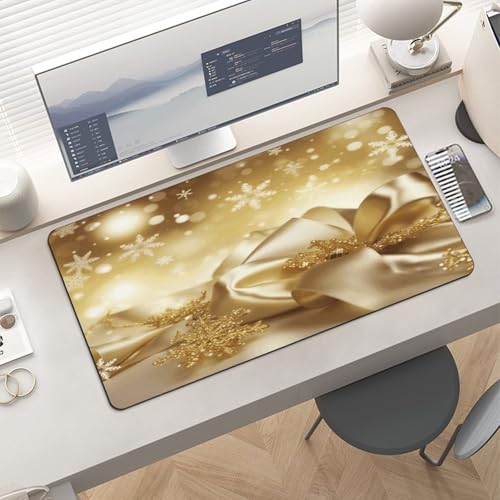 Pad para escritorio grande Gold Silk Navidad impermeable miniatura 6