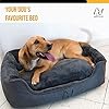 Happilax-Dog-Bed-Washable-Plush-Pillow-Dog-Bed-with-Removable-Cover-Raised-Edges-Small-to-Large-Dogs-Rectangular-Bolster-Pet-Bed-Grey Dog Bed with Washable Plush Pillow