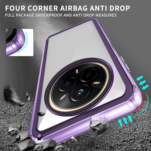 Image of Kapa Warrior Acrylic Clear Back Cover for Realme 14 Pro 5G | Slim Shockproof [Military Grade Protection] Hybrid Bumper Case (Purple Sides)