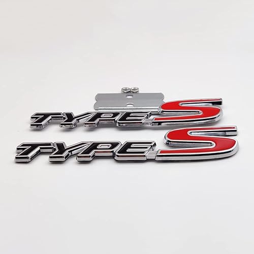 Miniatura 3 de Emblema de rejilla delantera de coche con logotipo de metal cromado tipo S + insignia de tapa de maletero deportiva tipo 3D, calcomanía de carreras