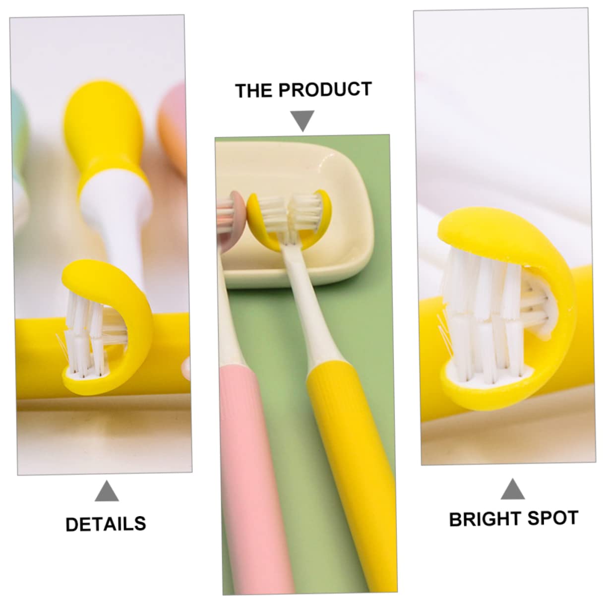 Spazzolino da Denti Manuale a 3 Lati per Pulizia Orale, Setole Morbide, Design Avvolgente, Impugnatura Ergonomica, Spazzolino per Adulti per Igiene Quotidiana