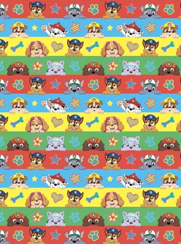 PAW PATROL PAPIER CADEAU D'ANNIVERSAIRE 2 feuilles 2 étiquettes