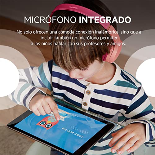 Auriculares inalámbricos para niños con micrófono Belkin rosa para enseñanza en línea 6