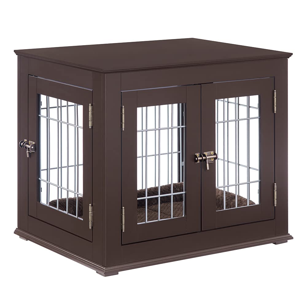 unipaws Furniture Style Dog Crate End Table with Cushion Nellis Auction
