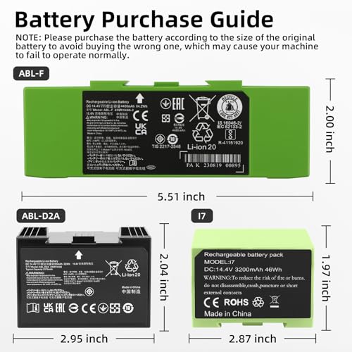 Image of Replacement for iRobot ABL-F ABL-D2 ABL-D1 Battery, Compatible with iRobot Roomba j7 j7+ j9 j9+ j8 j8+ Plus j6 j6+ j5 j5+ i8 i8+ i7 i7+ i7 Plus i6 i6+ i5 i4 i4+ i3 i3+ e5 e6 J7550 i7150 Robot Vacuum
