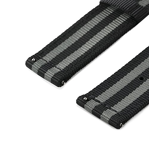 Archer Watch Straps ARC-QRN-BLKGRY22 Premium Nylon Quick Release Replacement Watch Bands thumb #5
