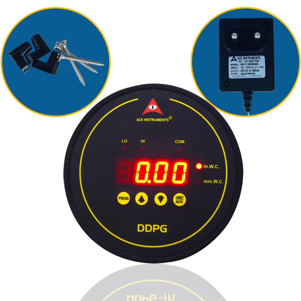 Manómetro digital de presión diferencial (Rango: 0–10 mm CA y 0–0,39 pulgadas CA) para salas blancas, hospitales, cabinas y unidades de seguridad. Modelo: AI-DDPG-In (4–20 mA & RS-485 Communication)