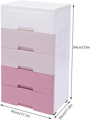 Miniatura 3 de Cajones de almacenamiento de plástico de 5 niveles, organizador de armario, apilable, vertical, independiente, con ruedas, para dormitorio, sala de