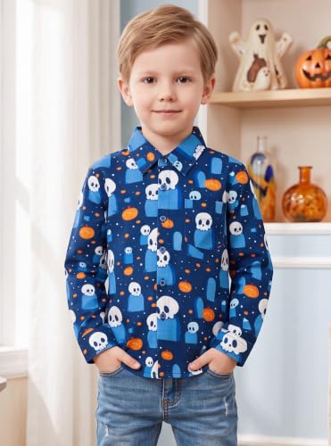 Image of Boys Hawaiian Button Down Shirt, Pure Combed Cotton Short Sleeve Size 3-15Y