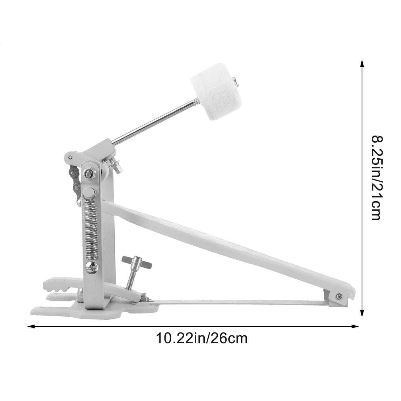 Pedale Singolo per Cassa Batteria in Metallo Argento Resistente, Accessorio per Batteria Elettronica e Acustica, per Esercizi di Batteristi Professionisti