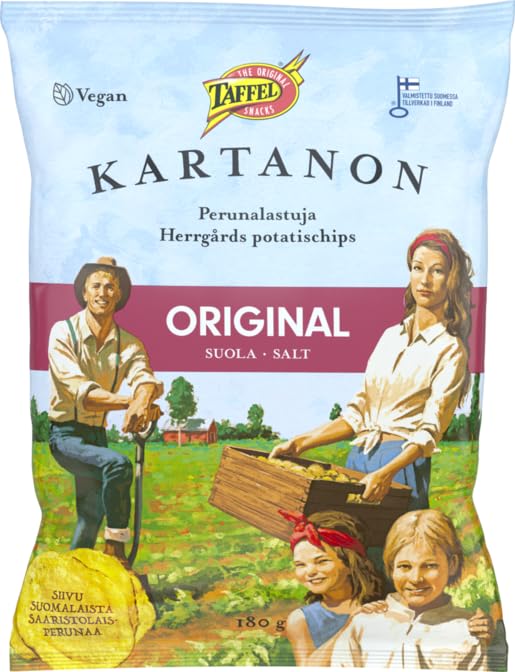 Taffel Kartanon original Snacks 4 Packs of 180g 25.2oz