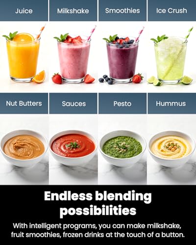 Image of GDOR Professional Blender with 6 Preset Programs, 1300W Smoothie Blender for Ice Crushing & Frozen Fruit, 67 Oz Glass Pitcher & 22 Oz To-Go Cup Combo, Smart Smoothie Maker, Self-Cleaning