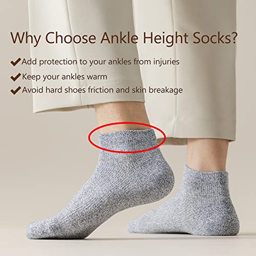 Mottee&Zconia Mens Ankle Low Socks Non-slid Durable Reinforced Toes Cotton Socks 6/8 Pack2