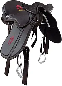 Sela de Cavalo com Cabeça Mangalarga Soft Marrom Simples 16 Polegadas Passeio