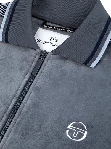 Sergio Tacchini Men's Maglia Velour Track Jacket- Grisaille3