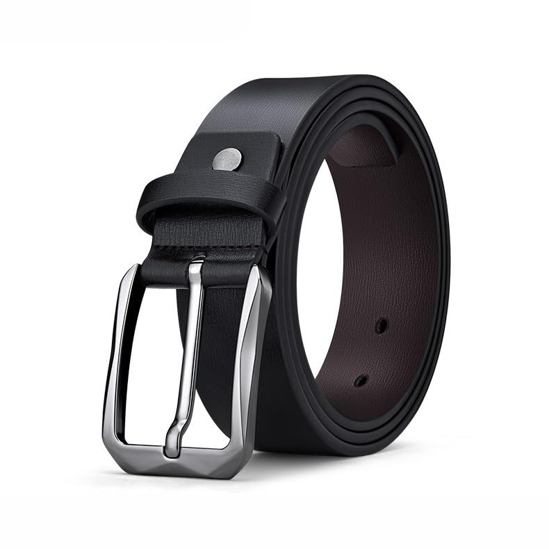 JSEIAJB Men's Leather Buckle Belt With Leather Belt Versatile Men's Cowhide Pants Belt2