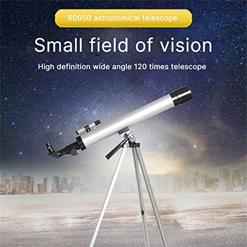 Telescopio refractor astronómico portátil 50mm con trípode miniatura 7