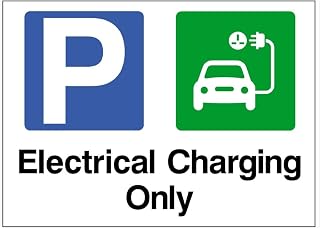 Electrical Charging Only Parking & Permits Metal Tin Sign - 12x16 Inch - Caution Safety Warning Security Indoor & Outdoor Home Office Work