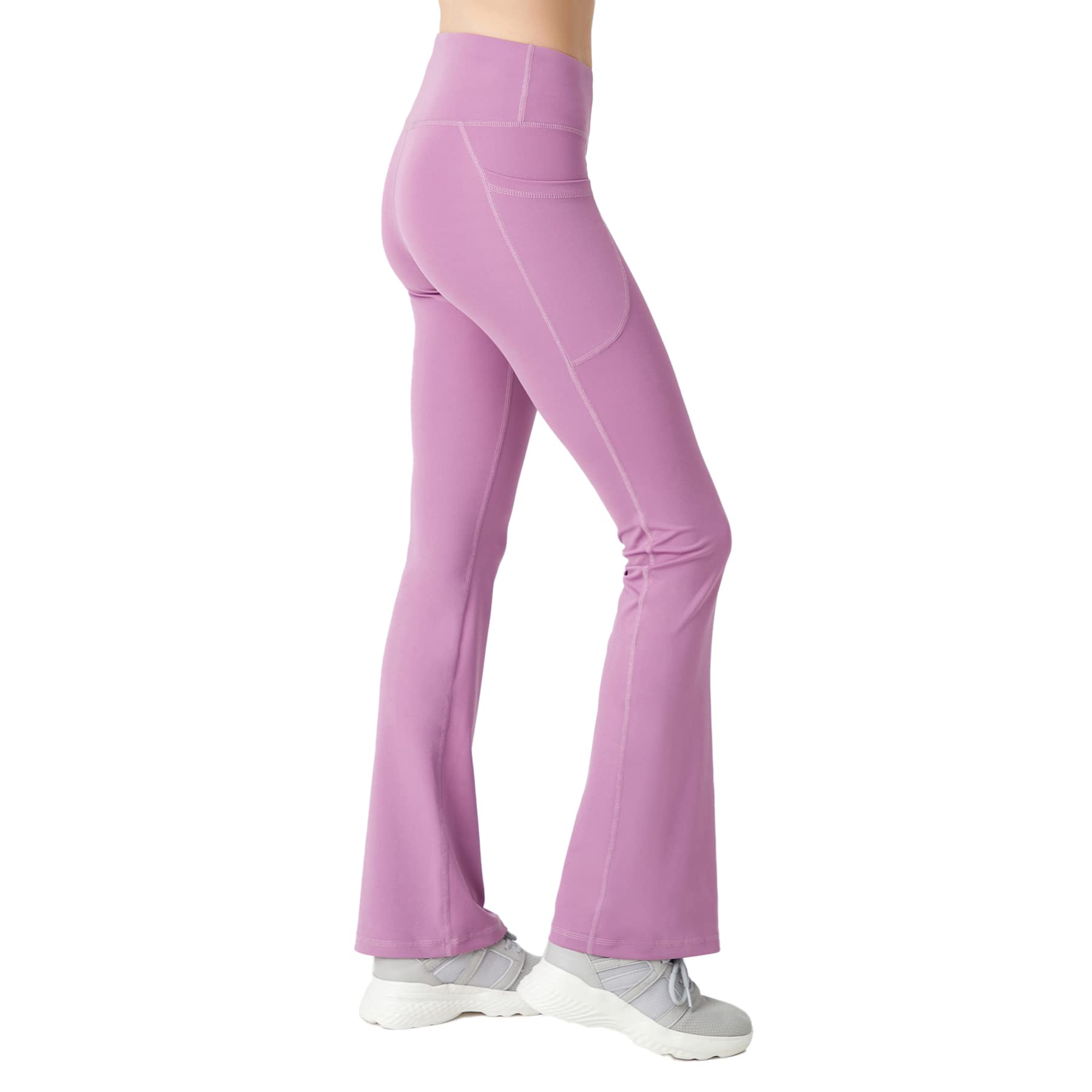 LOS OJOS High Waisted Flared Leggings for Women - Bootcut Yoga Pants for Women with Pockets Tummy Control Leggings for Gym, Workout, Running