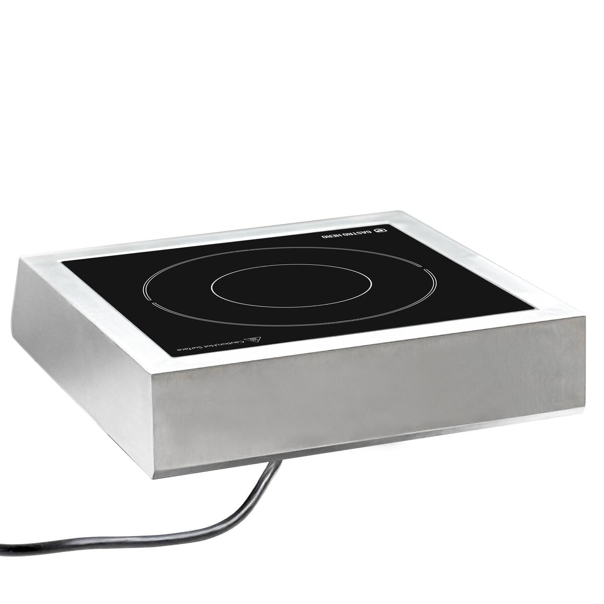 GastroHero Induktionskochfeld ECO 3500 W Induktionsplatte Touch Kochfeld Einzelkochzone Edelstahl Glas Induktionsherd Timer 60–240 °C Gastro Küche