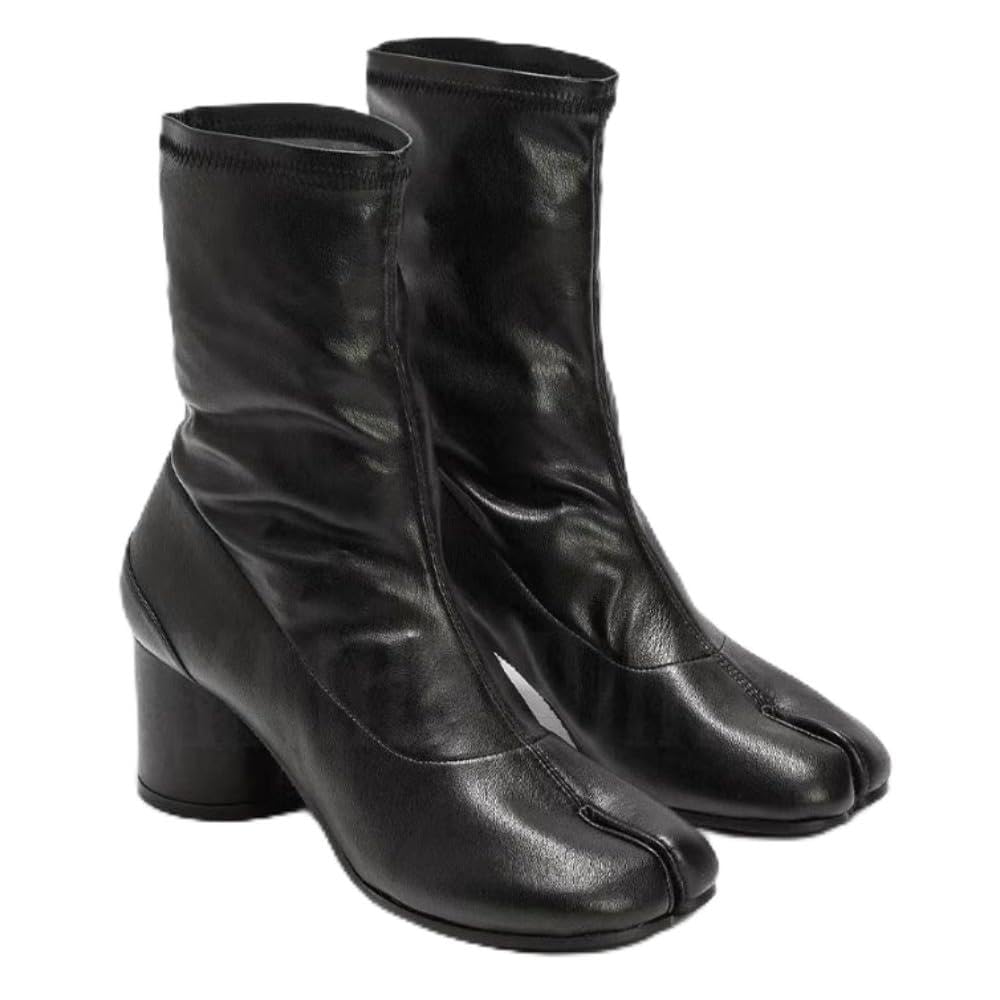 Tabi Mid Calf Boots Split Toe Tabby Shoes for Women Girls - Trendy Dressy Retro Japanese Ninja High