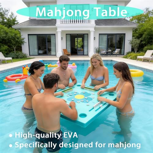 Mesa flotante Mahjong para piscina, doble cara impermeable miniatura 4