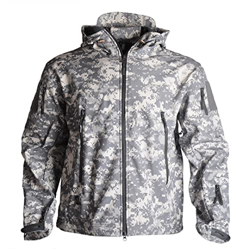 Bqxxdeo Veste militaire de camouflage en polaire coupe-vent pour hommes en plein airs ACU 5XL Cover