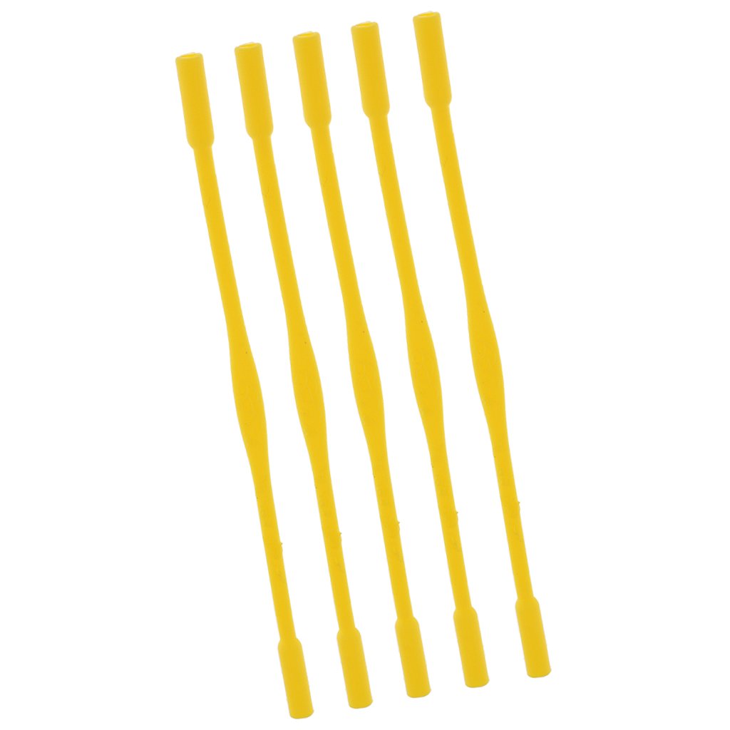 Segolike 5pcs Silicone Eyewear Glasses Neck Retainers Eyeglass Glasses Sunglasses Spectacle Head Safety Strap Cord Holder for Kids Children - yellow, 16.8x0.6cm