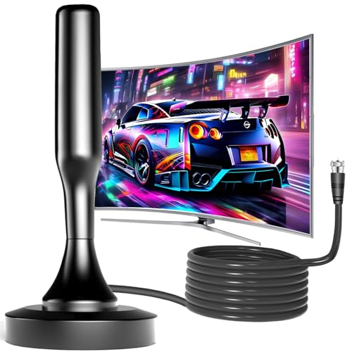 TV Antenna for Smart TV Indoor, TV Antenna for Local Channels,Digital Antenna for Smart tv Indoor,Easy Installation,Long Range HD TV Antenna,Support All TV-15 FT Coax HDTV Cable-Black