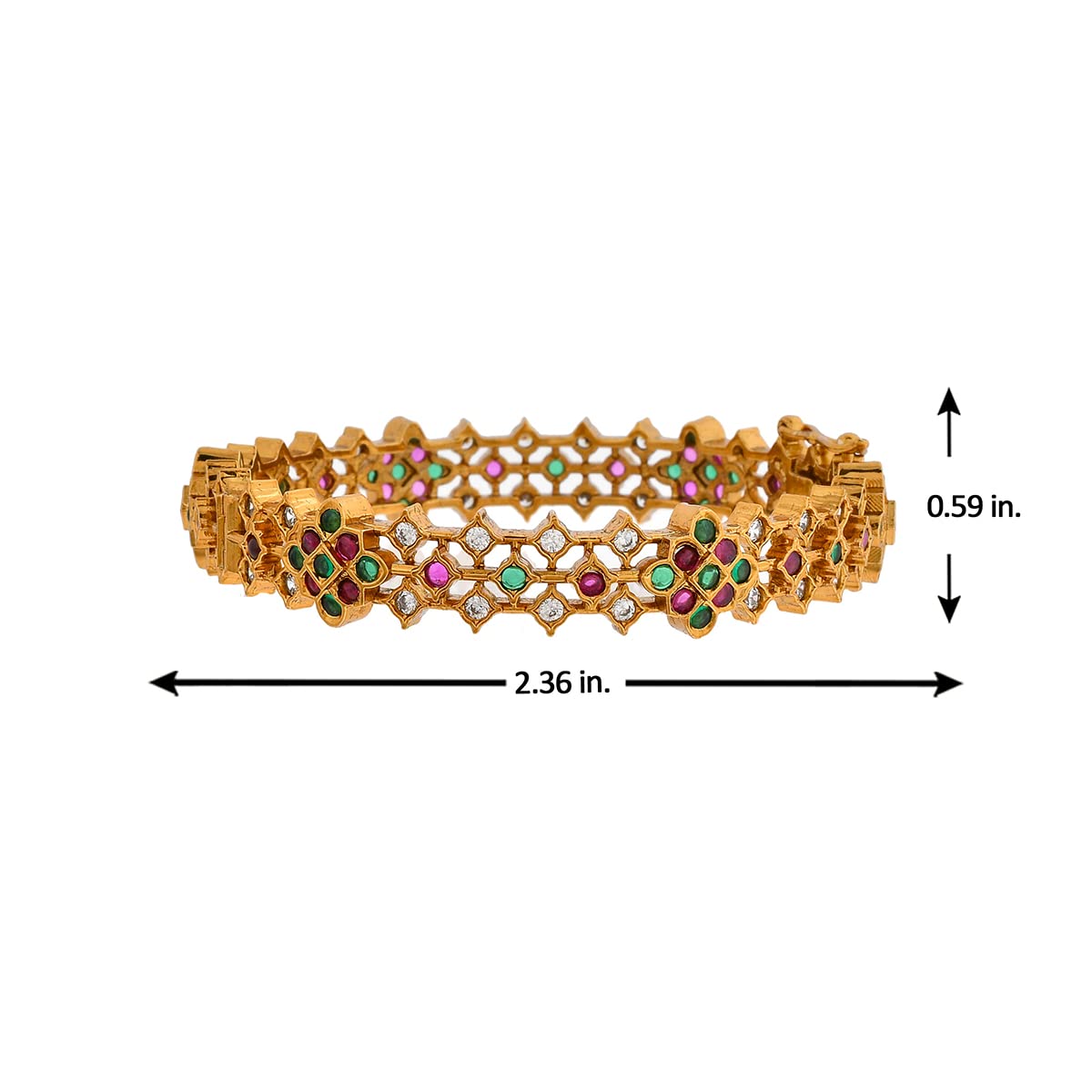 Sparkling Elegance Green-Red Studed Bangles