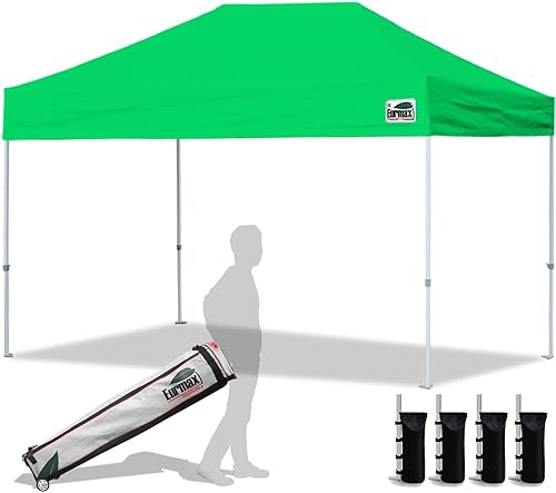 Miniatura 1 de Eurmax Toldo plegable para tienda de campaña de 10 x 10 pies, montura instantánea, uso comercial, con resistente bolsa con ruedas