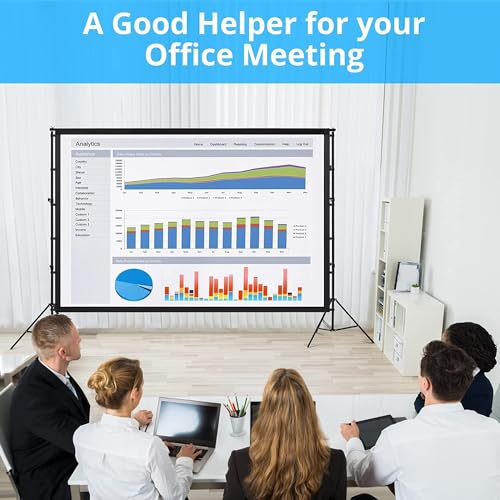 Projector Screen with Stand, Towallmark 120 inch Portable Projection Screen, 16:9 4K HD Rear & Front Projections Movies Screen with Carry Bag, for Indoor Outdoor Home Theater Backyard Camping - Image 5