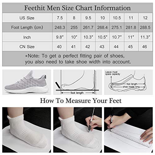 Image of Feethit Mens Slip On Running Shoes Breathable Lightweight Comfortable Fashion Non Slip Sneakers for Men