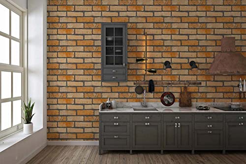 Image of DWELLSINDIA Bricks Self Adhesive Wallpaper, Waterproof, Scratch Resistant, Laminated (41cm x 244cm, Multicolour)