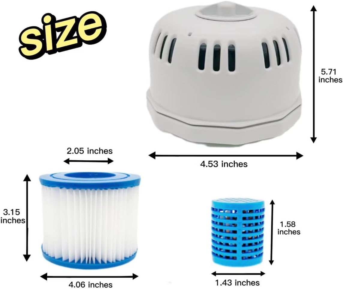 Replacement Hot Tub Filter Cartridge Holder P6653,P05343 with 8pcs hot tub Filter vi and 2pcs Hot Tub Mineral Stick Cartridge Parts