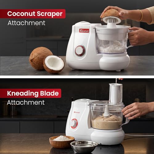 Image of Rico 700W Coconut Scraper & Mixer Grinder | Multi-Functional Food Processor with Blender, Citrus Juicer, Masala & Chutney Jar | 2-Year Replacement Warranty