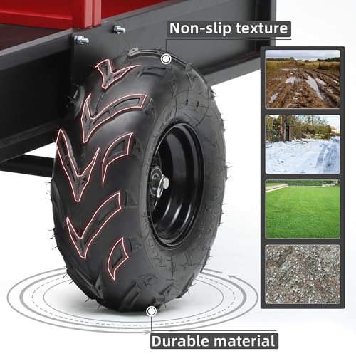YITAMOTOR 1600 lbs ATV Trailer Dump Cart Tow Behind, 22 Cubic Feet, Heavy Duty Yard Garden Trailer Pull Behind Dump Trailer for Lawn Mower Tractor