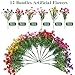 CEWOR 12 Bundles Artificial Flowers for Outdoor Indoor, Fake Silk Daisy with Eucalyptus Leaves, Faux Flower for Garden Front Door Porch Planter Patio Home Decor (6 Multicolor)