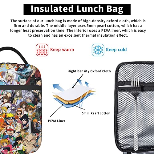 Anime Lunch Bag Reusable Lunch Box Large Lunch Tote Bag Waterproof Leakproof Portable Lunch Bag For Outdoor/Work/Office/Beach/Picnic/Travel Halloween/Christmas/New Year Gifts #TOP6