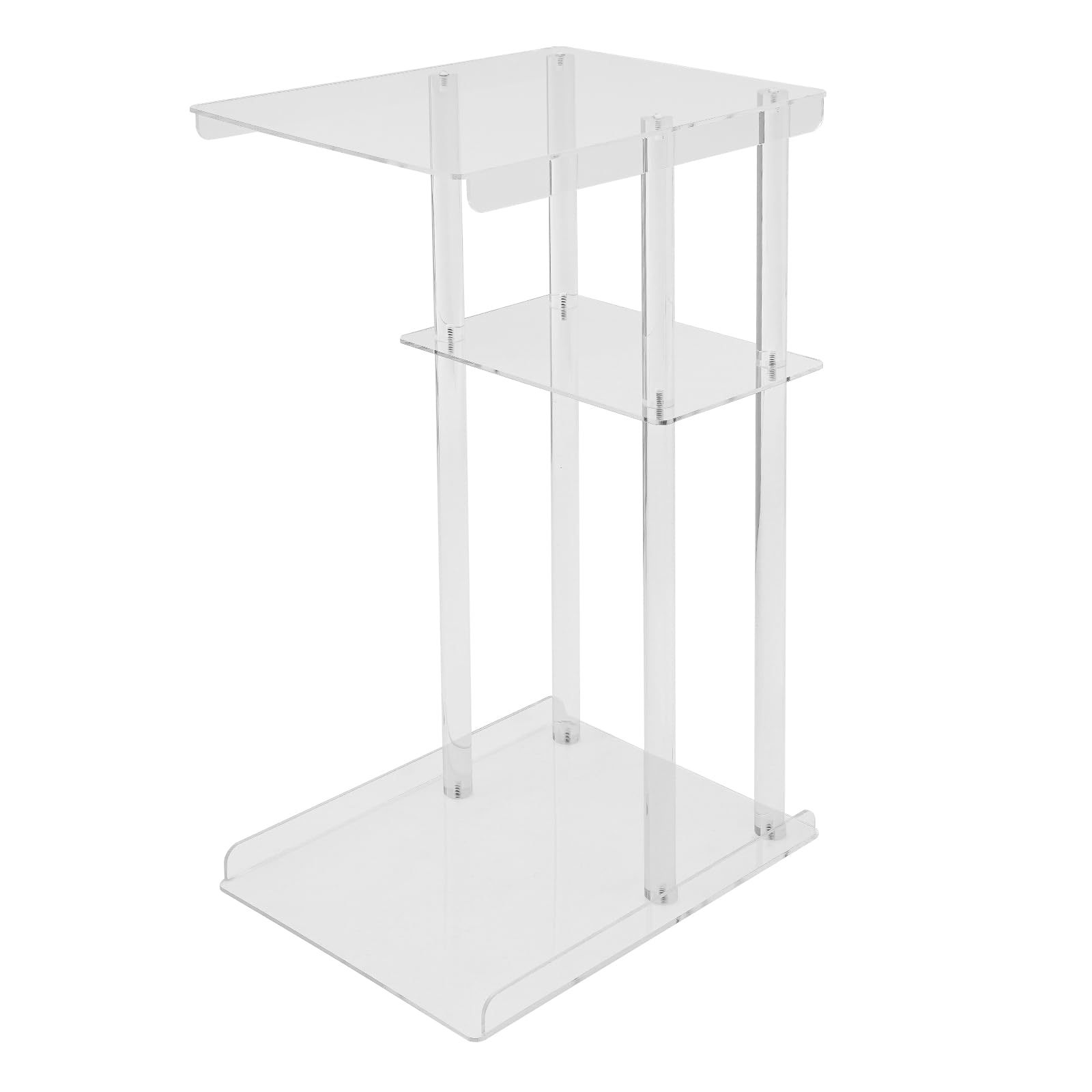 Acrylic Side Table Clear End Tables C Shaped Plant Stand 3 Tiers Small Snack Coffee Table, Perfect for Small Spaces, Suitable for Potted Plants and Decor