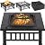 Yaheetech Multifunctional Fire Pit Table 32in Square Metal Firepit Stove Backyard Patio Garden Fireplace for Camping, Outdoor Heating, Bonfire and Picnic