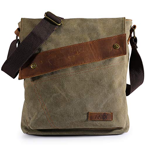 S-ZONE Canvas Messenger Bag School Crossbody Shoulder Satchel Travel Daypack for Men