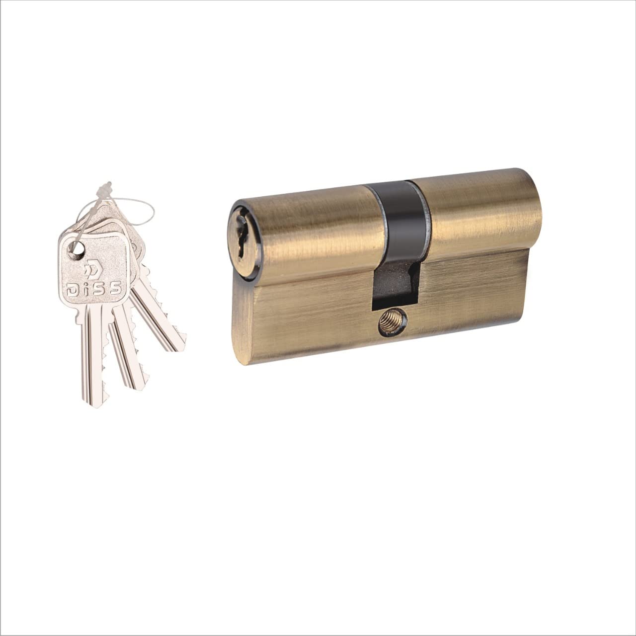 DISS Lock Sliding Stainless Steel Door Cylinder Lock (Pack of 1 (60 MM), Antique Finish)